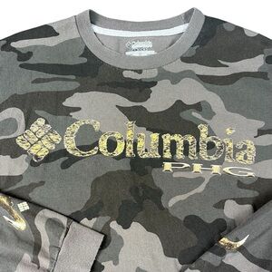 COLUMBIA PHG‎ Camouflage Long Sleeve Pullover Men's Large Shirt 100% Cotton Logo
